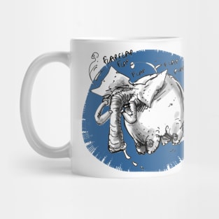 flying elephant blue Mug